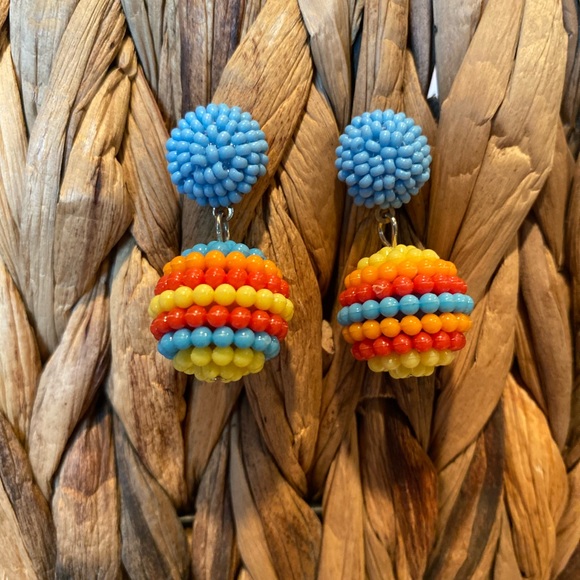 Jewelry Blue Pompom Earrings Poshmark